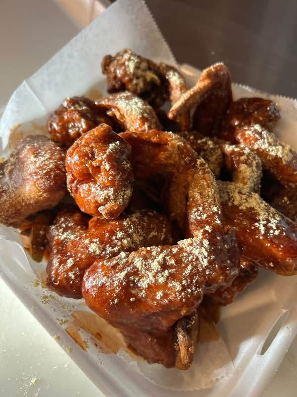 Sauced barbecue chicken bites