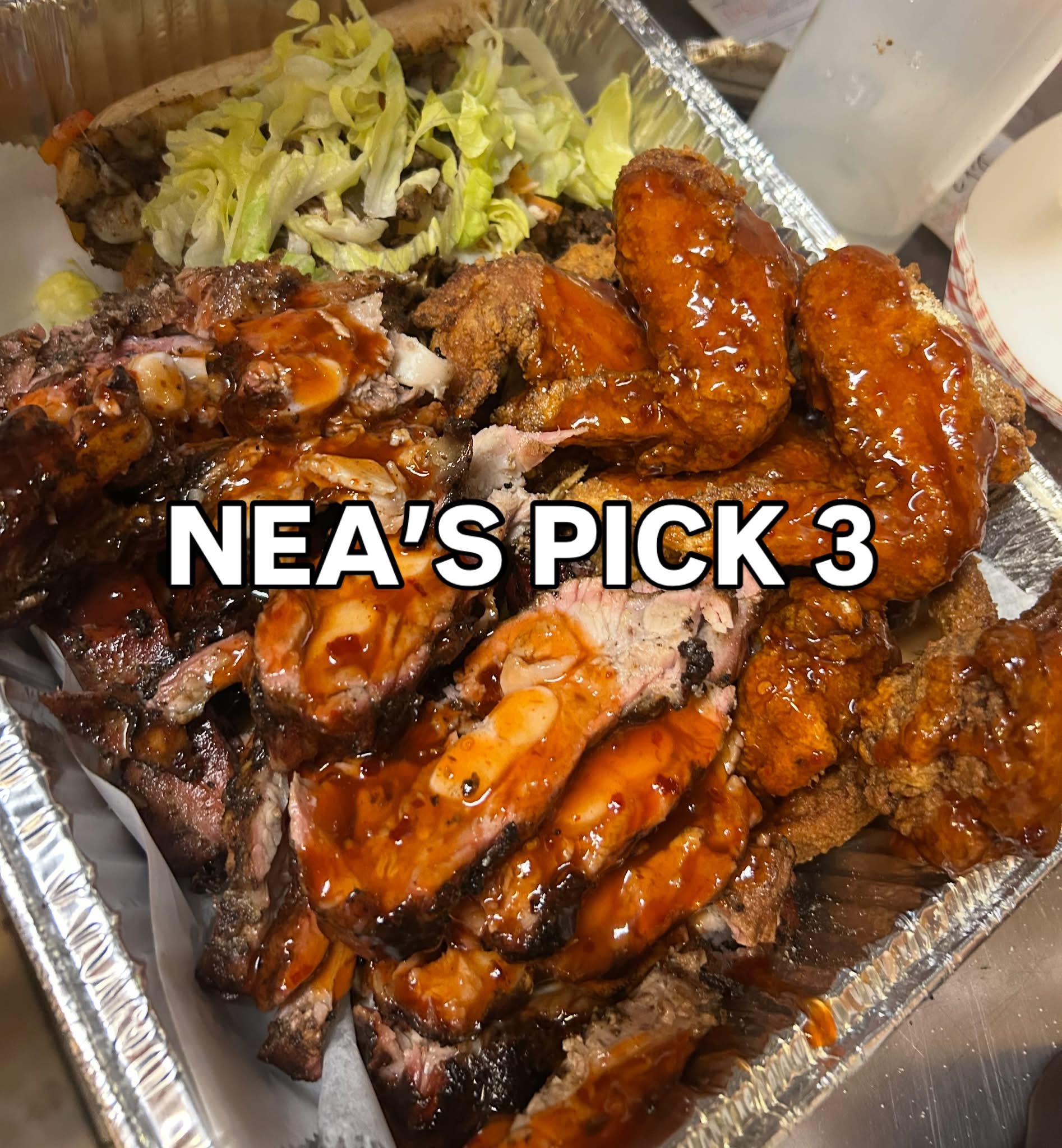 Jerk chicken tips and barbecue